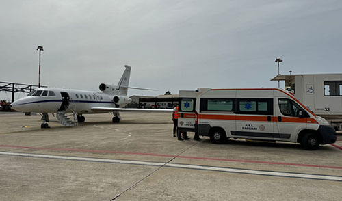 Aeronautica Militare: trasporto sanitario urgente da Cagliari a Bologna con velivolo F50 del 31° Stormo