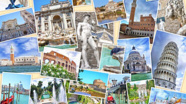 Stack of travel images from Italy (my photos). Famous landmarks