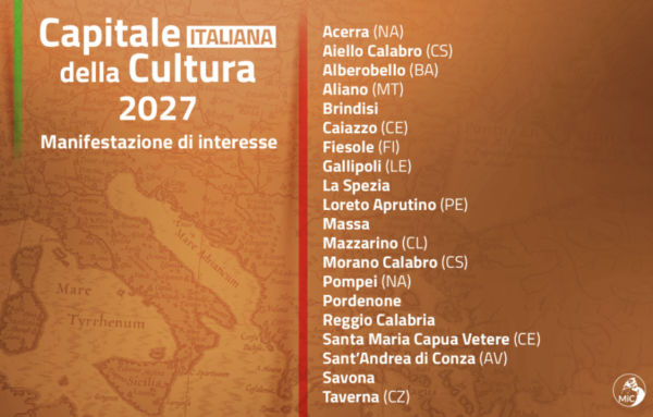 Capitale italiana della Cultura, 17 le città candidate